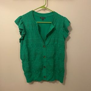 Womens Green Sleeveless Sweater